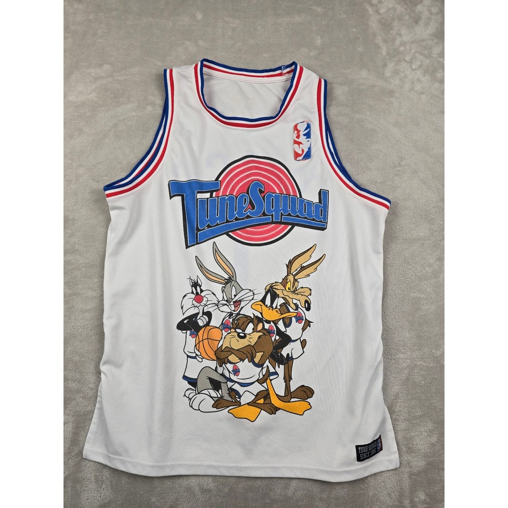 Space Jam Basketball Jersey Mens Medium White Bugs Bunny Tune Squad Mesh No 1